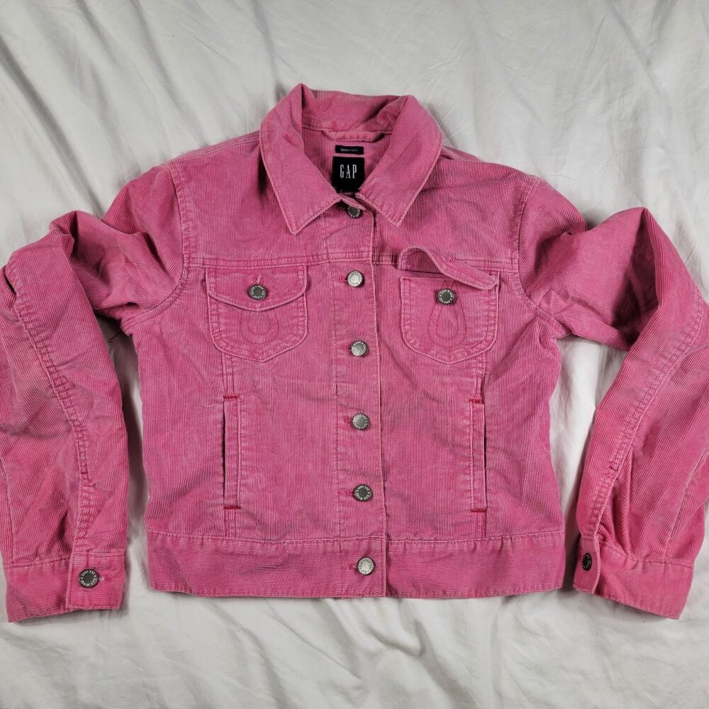 Gap Womens Small Pink Corduroy Jacket Casual Going Out Outdoors Winter Warm